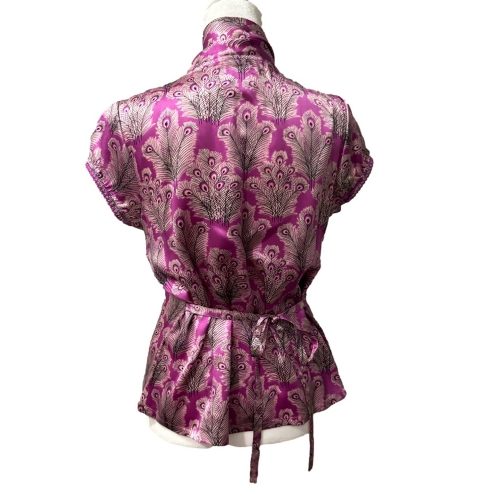 ASO The Big Bang Theory Penny Kaley Cuoco Early 2000s Y2K Feather Blouse Silk - Picture 4 of 9